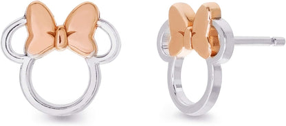 Minnie Mouse Silver and Rose Gold Earrings E901880TL