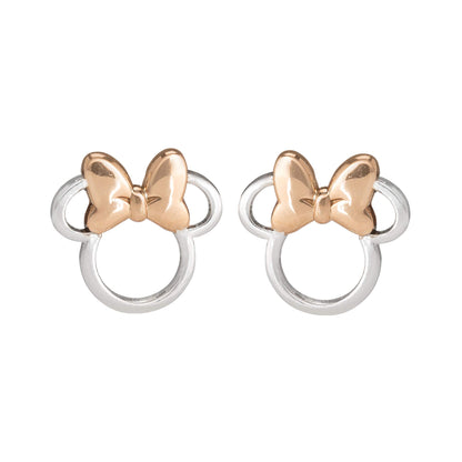 Minnie Mouse Silver and Rose Gold Earrings E901880TL