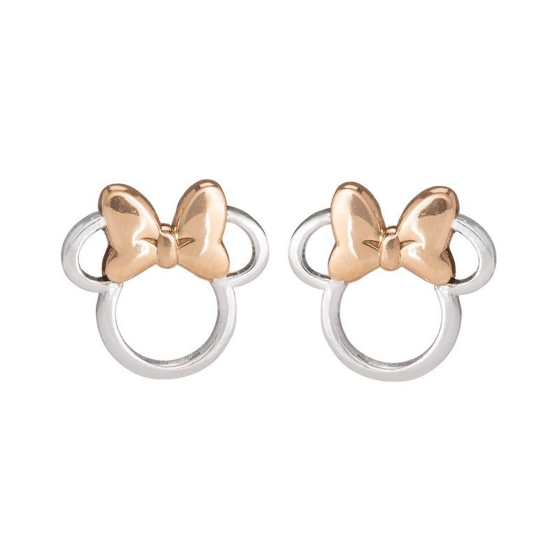 Minnie Mouse Silver and Rose Gold Earrings E901880TL