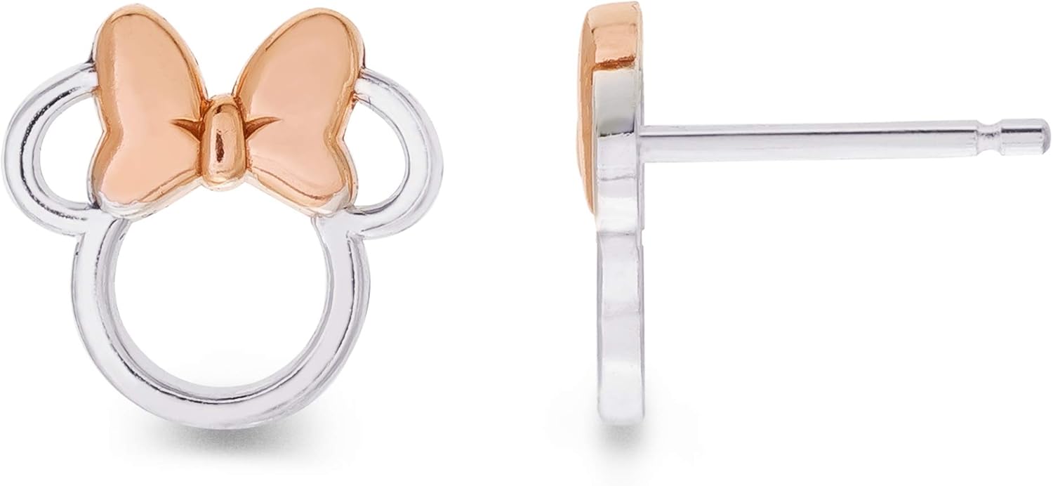 Minnie Mouse Silver and Rose Gold Earrings E901880TL