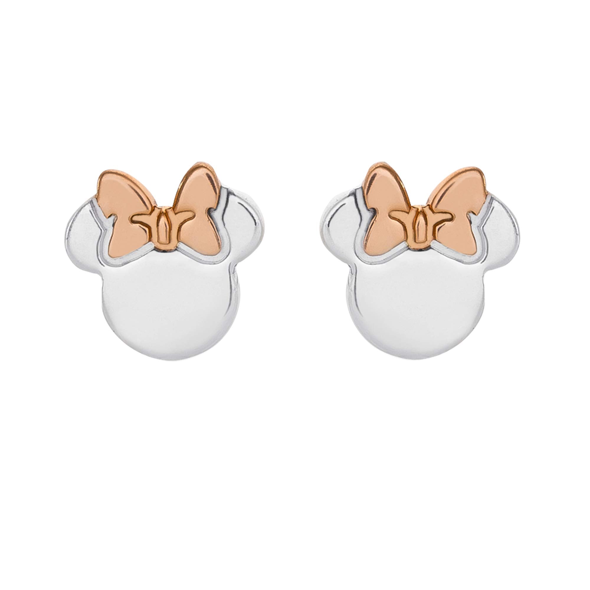 Minnie Mouse Silver and Rose Gold Earrings E905119TL.PH, one size