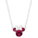 Minnie Mouse Silver Pink Stone Set Necklace N902352ROCTL-18