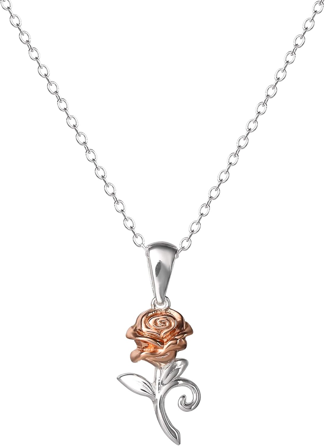 Disney Princess Silver and Rose Gold Necklace C902727TL-P.PH