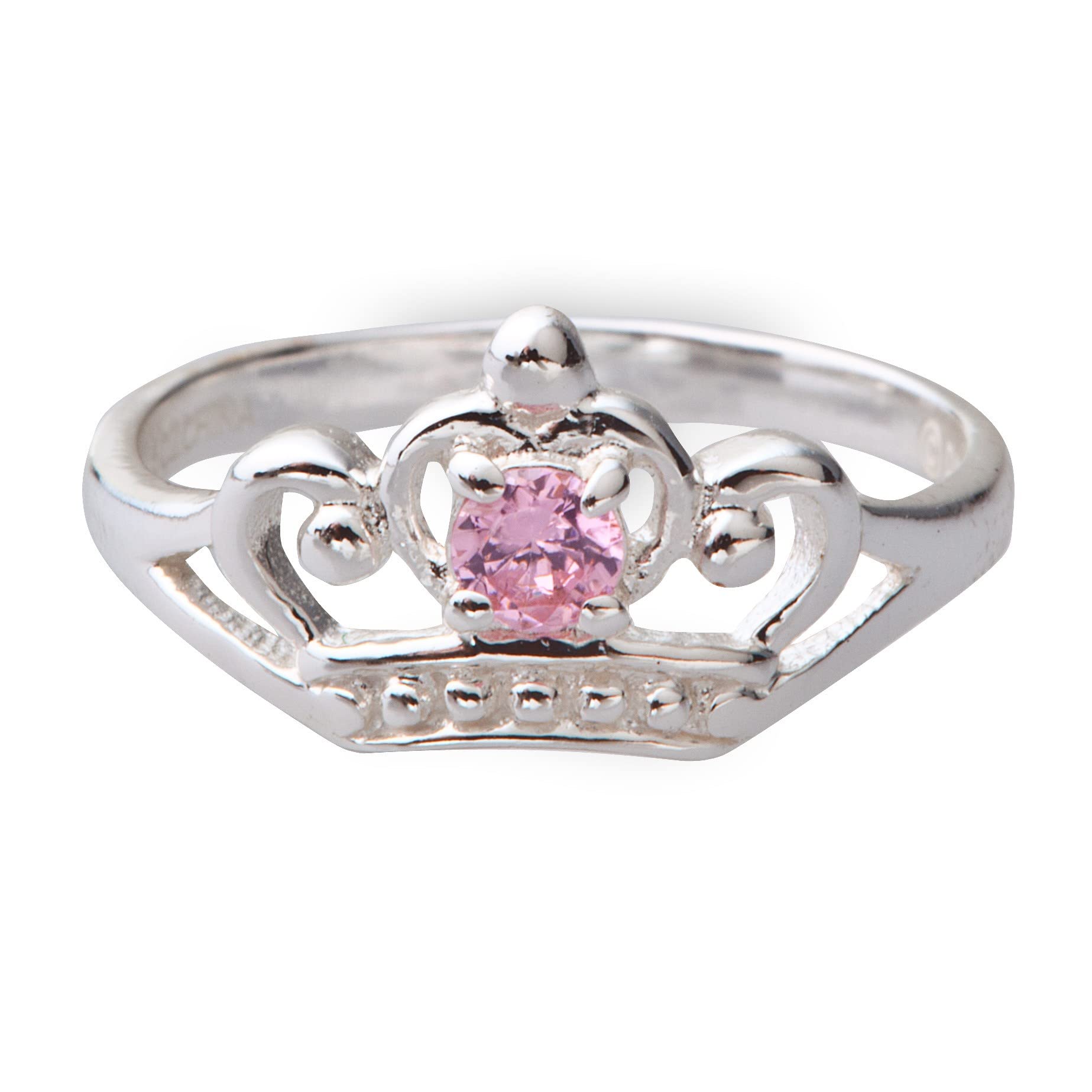 Disney Princess Children`S Sterling Silver Cz Crown Ring