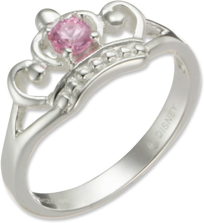 Disney Princess Children`S Sterling Silver Cz Crown Ring