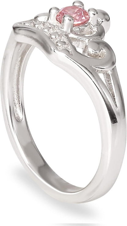 Disney Princess Children`S Sterling Silver Cz Crown Ring