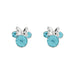 Disney Minnie Mouse Sterling Silver March Birthstone Earrings