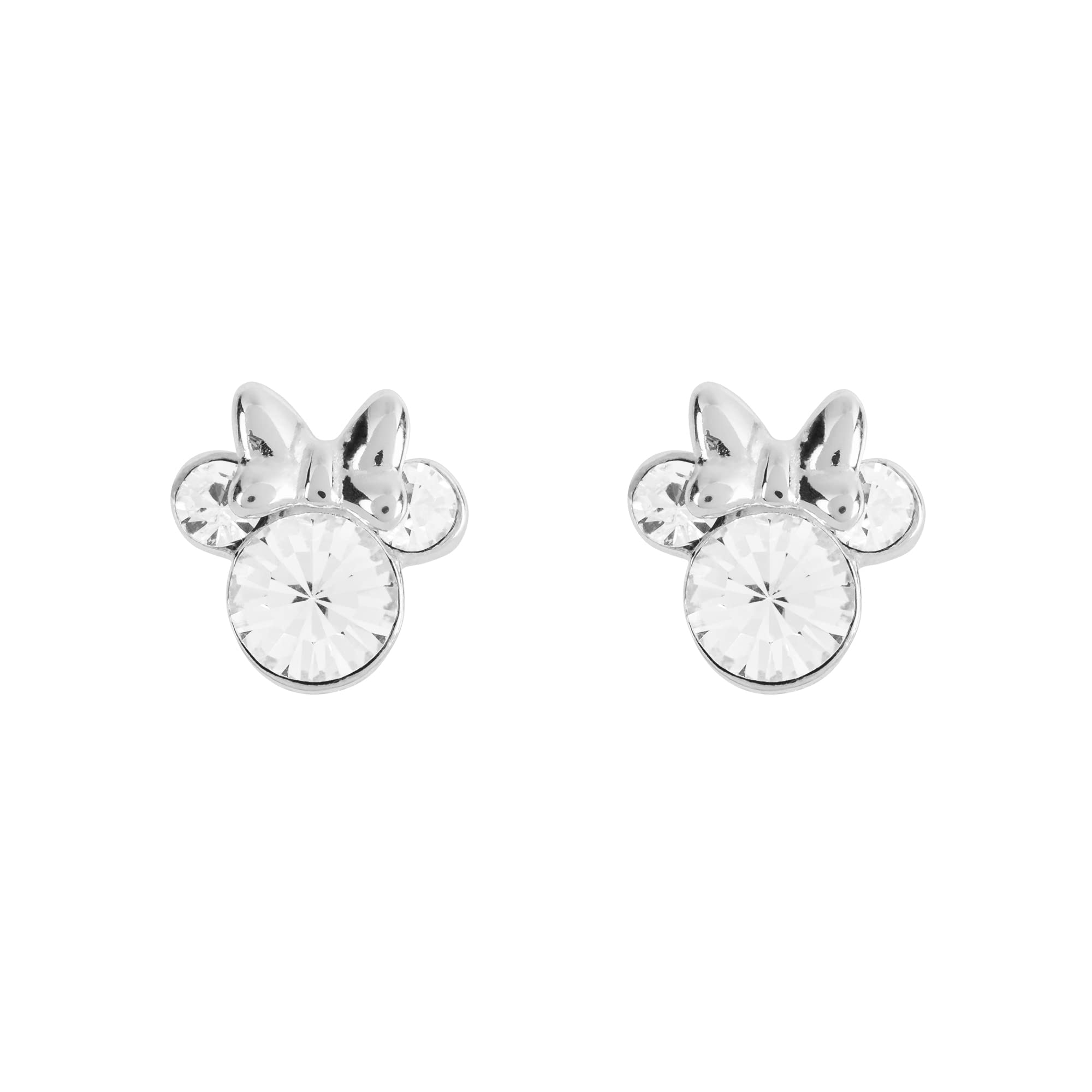 Disney Minnie Mouse Sterling Silver April Birthstone Earrings