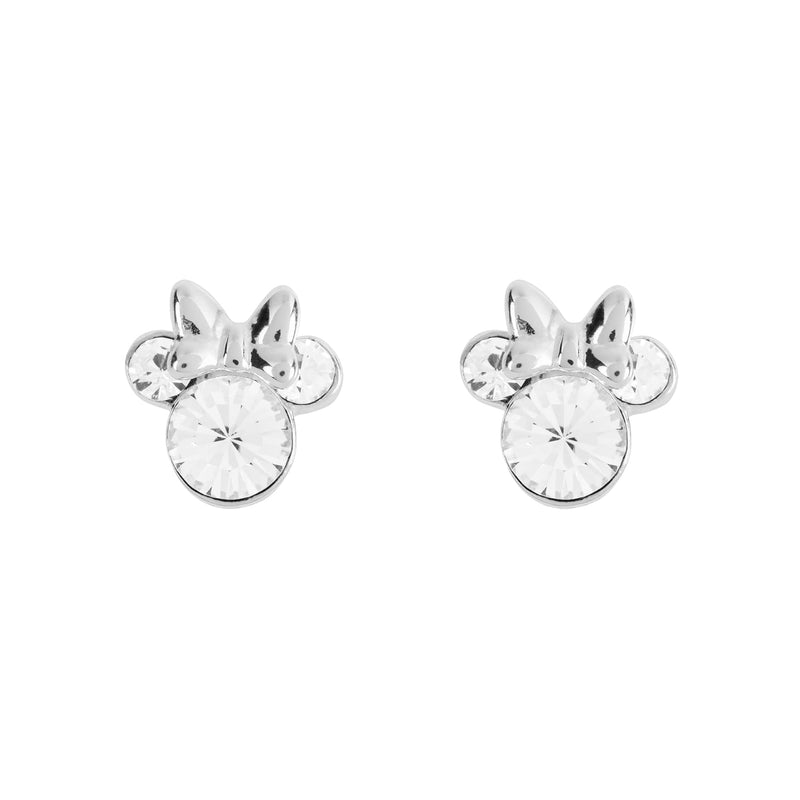 Disney Minnie Mouse Sterling Silver April Birthstone Earrings