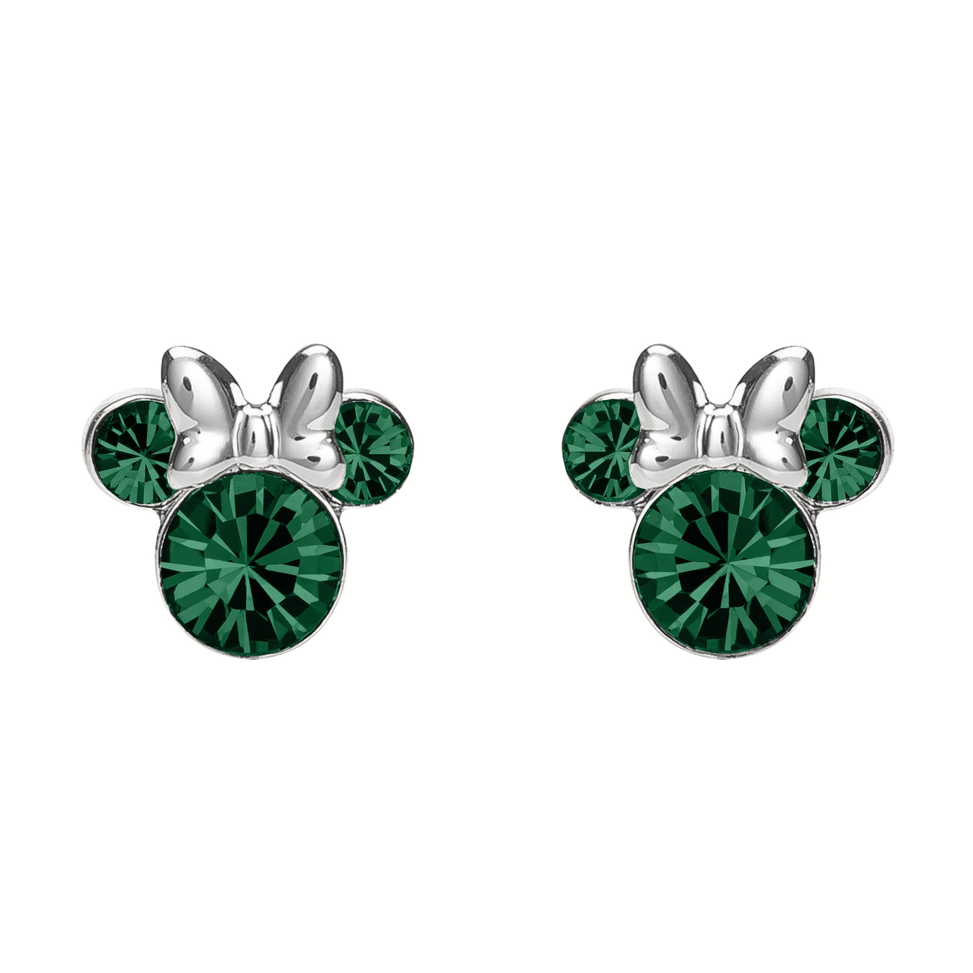 Disney Minnie Mouse Sterling Silver May Birthstone Earrings