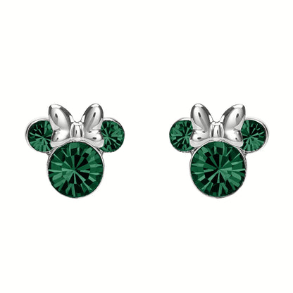 Disney Minnie Mouse Sterling Silver May Birthstone Earrings