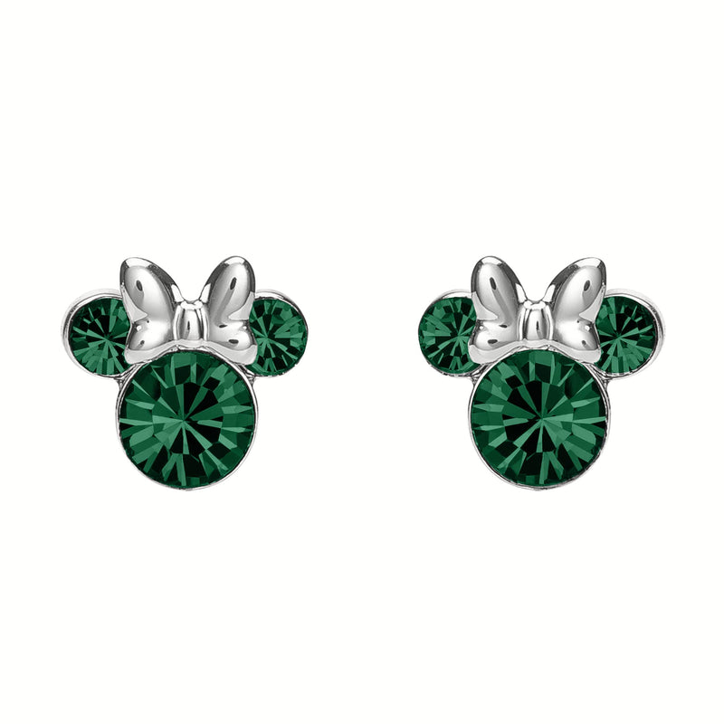 Disney Minnie Mouse Sterling Silver May Birthstone Earrings