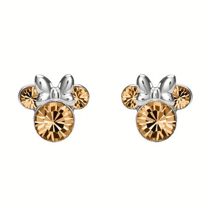Disney Minnie Mouse Sterling Silver June Birthstone Earrings