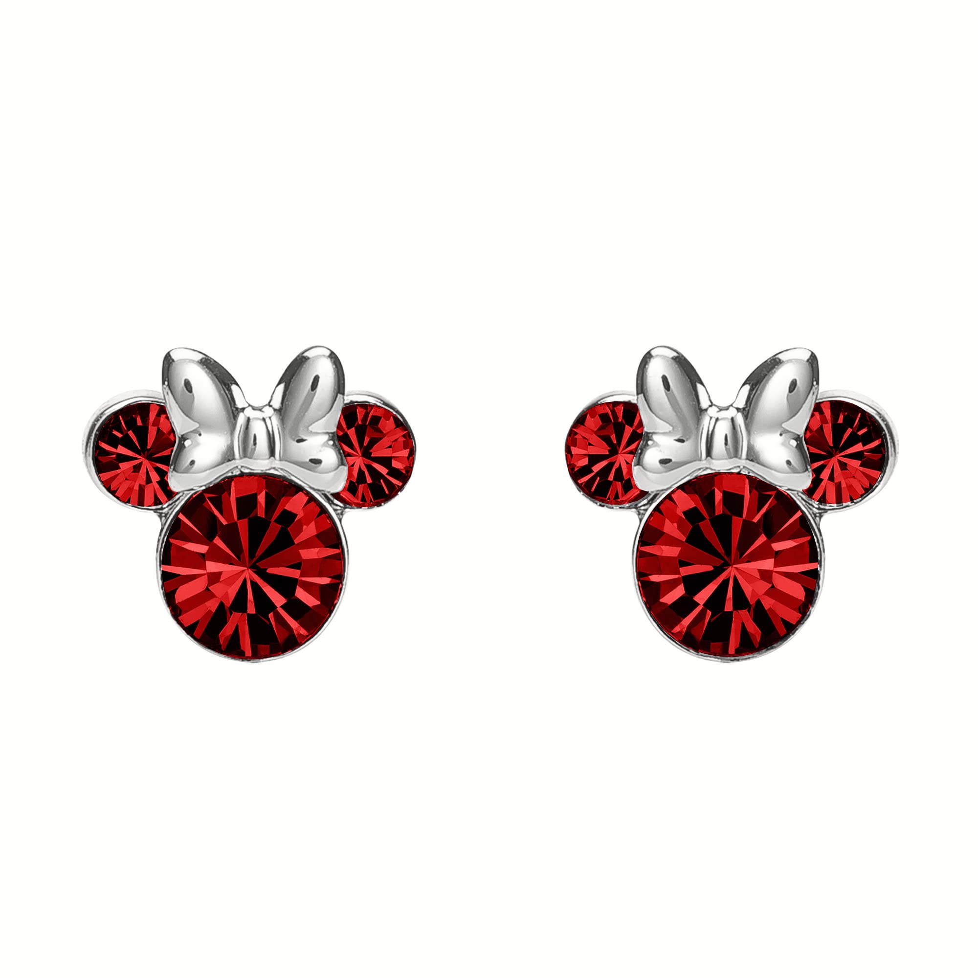 Disney Minnie Mouse Sterling Silver July Birthstone Earrings