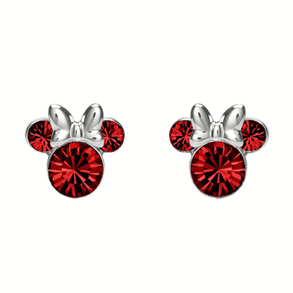 Disney Minnie Mouse Sterling Silver July Birthstone Earrings