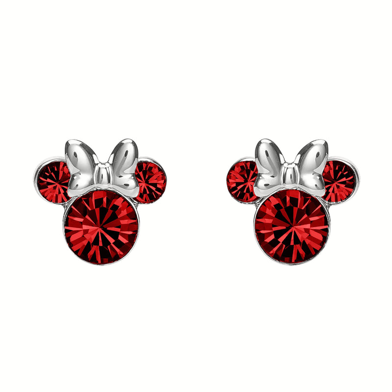 Disney Minnie Mouse Sterling Silver July Birthstone Earrings