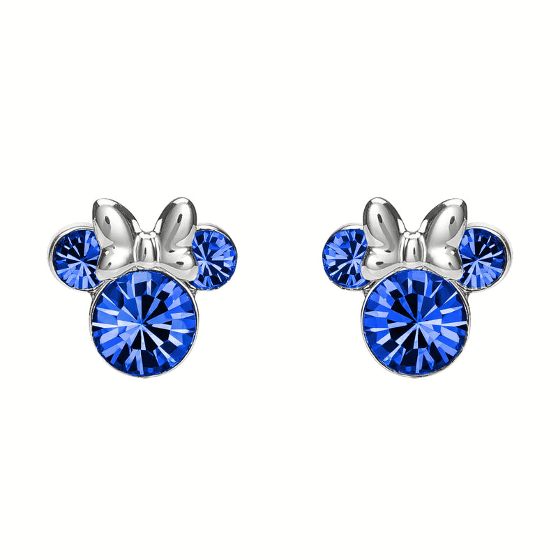 Disney Minnie Mouse Sterling Silver September Birthstone Earrings