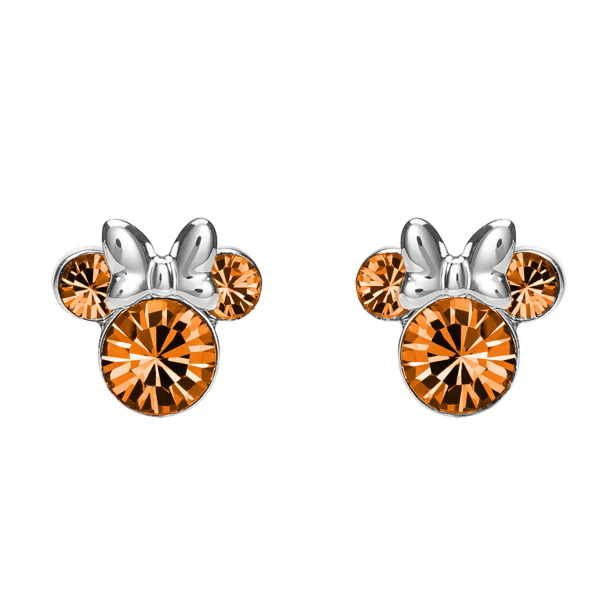 Disney Minnie Mouse Girls Womens Sterling Silver November Birthstone Stud Earrings