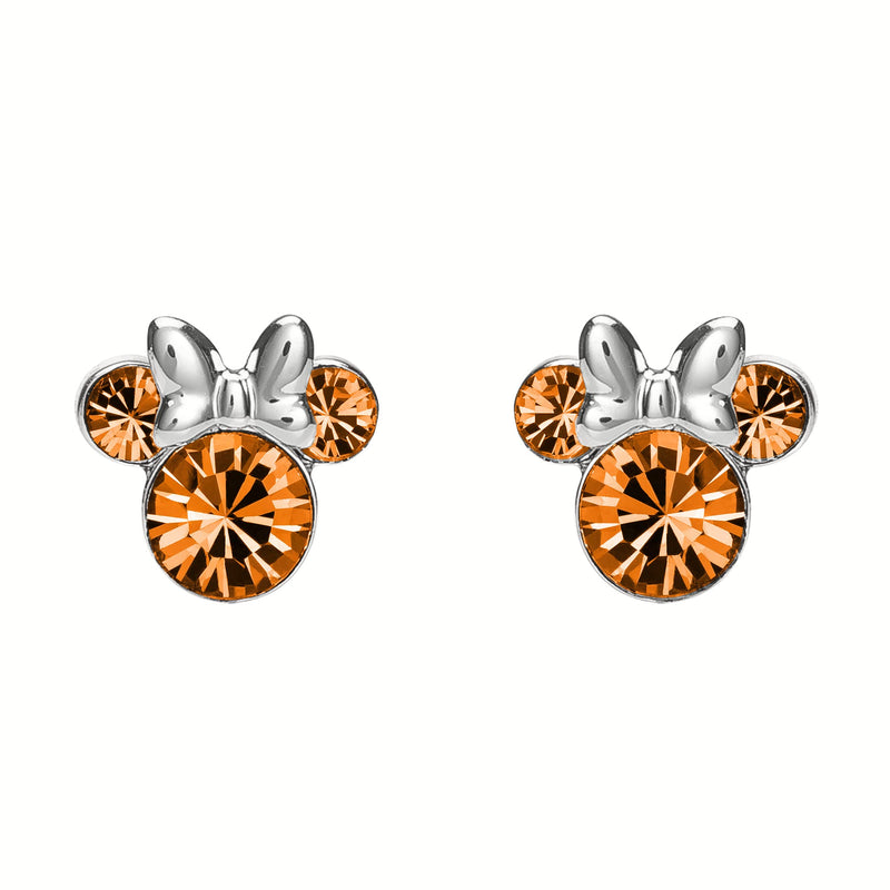 Disney Minnie Mouse Girls Womens Sterling Silver November Birthstone Stud Earrings