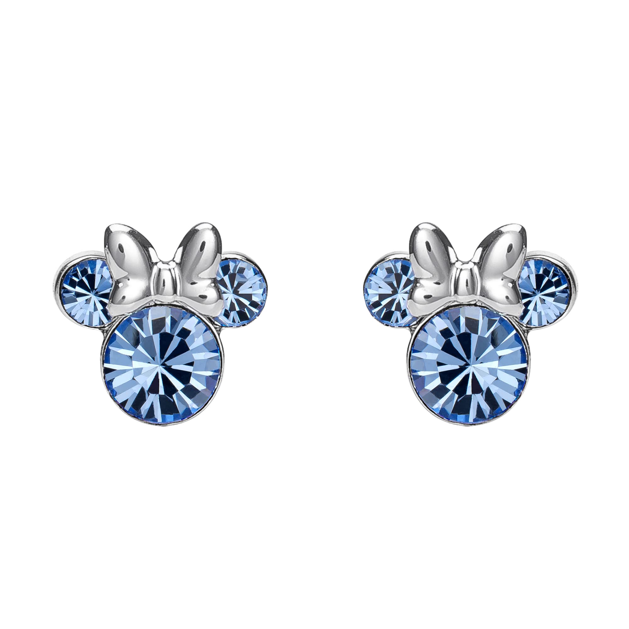 Disney Minnie Mouse Sterling Silver December Birthstone Earrings