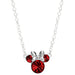 925 Minnie Mouse July Birthstone Crystal Necklace