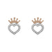 Disney Sterling Silver Two Tone 18ct Gold Plated Crown Heart Stud Earrings E905643TZWL-B.PH