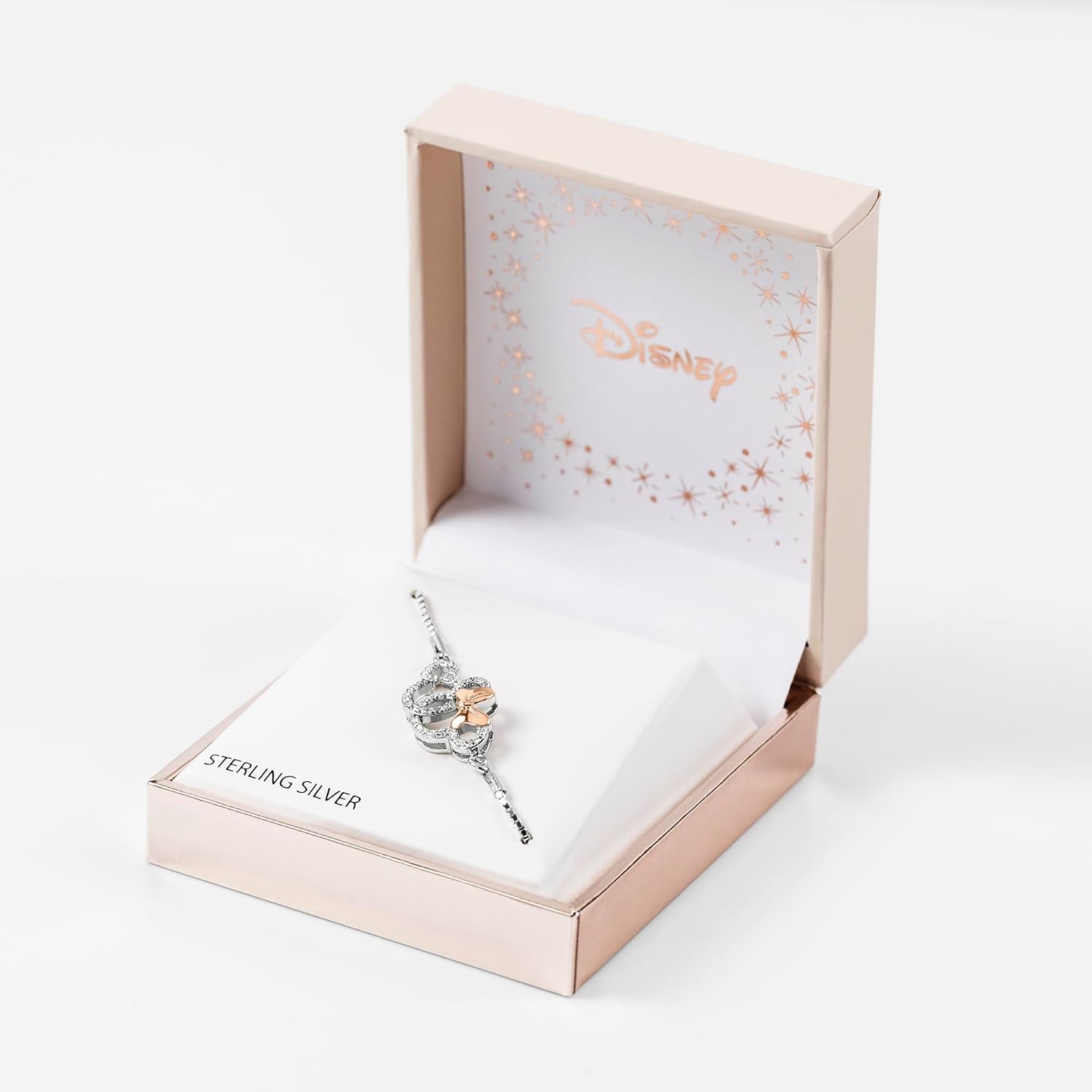 Disney Mickey & Minnie Mouse Two Tone Plated Sterling Silver Stone Set Bracelet B902055Tzwl.Ph