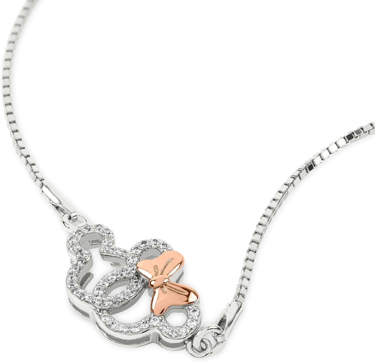 Disney Mickey & Minnie Mouse Two Tone Plated Sterling Silver Stone Set Bracelet B902055Tzwl.Ph