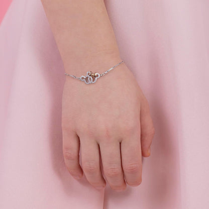 Disney Mickey & Minnie Mouse Two Tone Plated Sterling Silver Stone Set Bracelet B902055Tzwl.Ph
