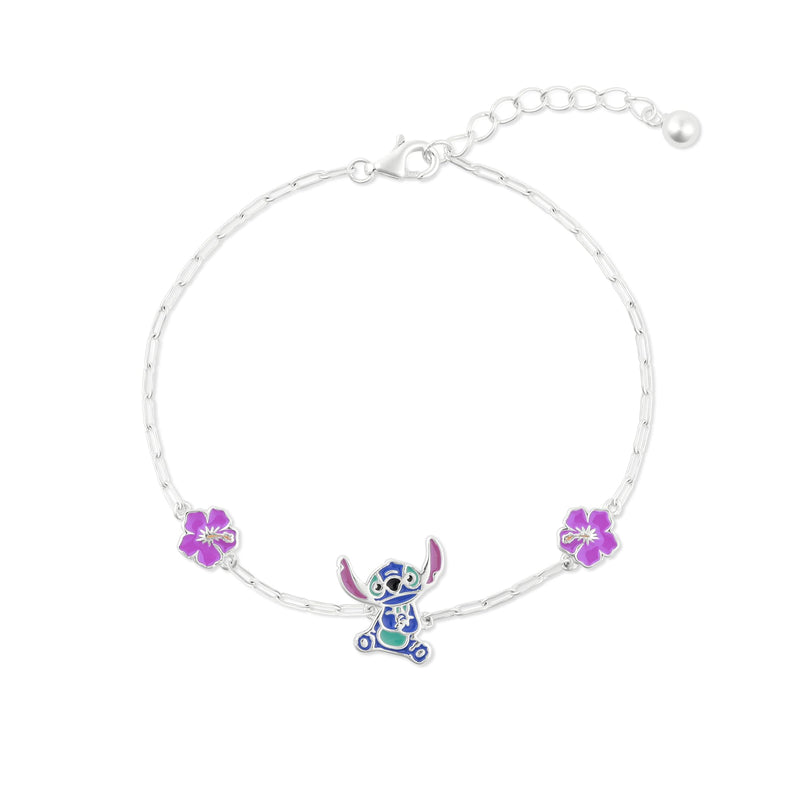 925 6.5``+1`` Enamel Stitch Bracelet