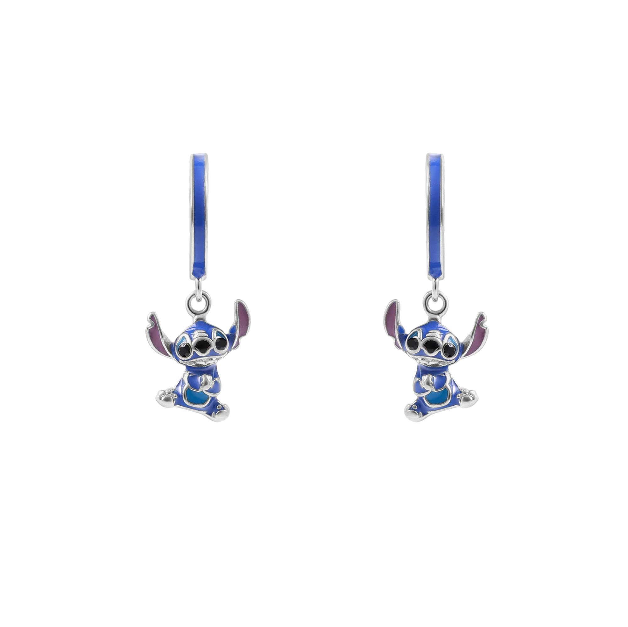 Stitch Girls Sterling Silver Charm Huggie Hoop Enamel Earrings E906533RRHL.PH