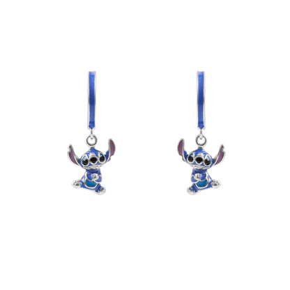 Stitch Girls Sterling Silver Charm Huggie Hoop Enamel Earrings E906533RRHL.PH