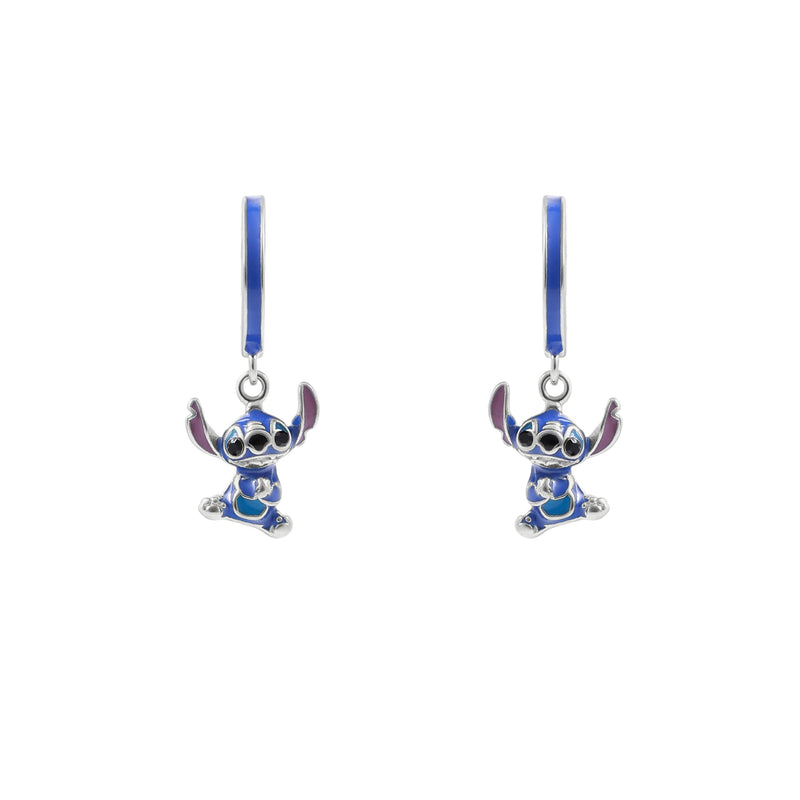 Stitch Girls Sterling Silver Charm Huggie Hoop Enamel Earrings E906533RRHL.PH