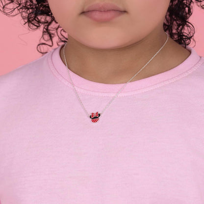 Disney Girls Minnie Mouse Sterling Silver Bow Pendant Necklace N903272SL-18.PH