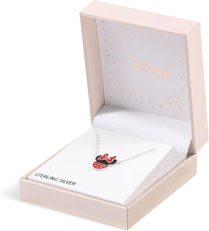 Disney Girls Minnie Mouse Sterling Silver Bow Pendant Necklace N903272SL-18.PH