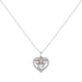 Disney Womens Sterling Silver Stone Set Minnie Mouse Heart Pendant Necklace