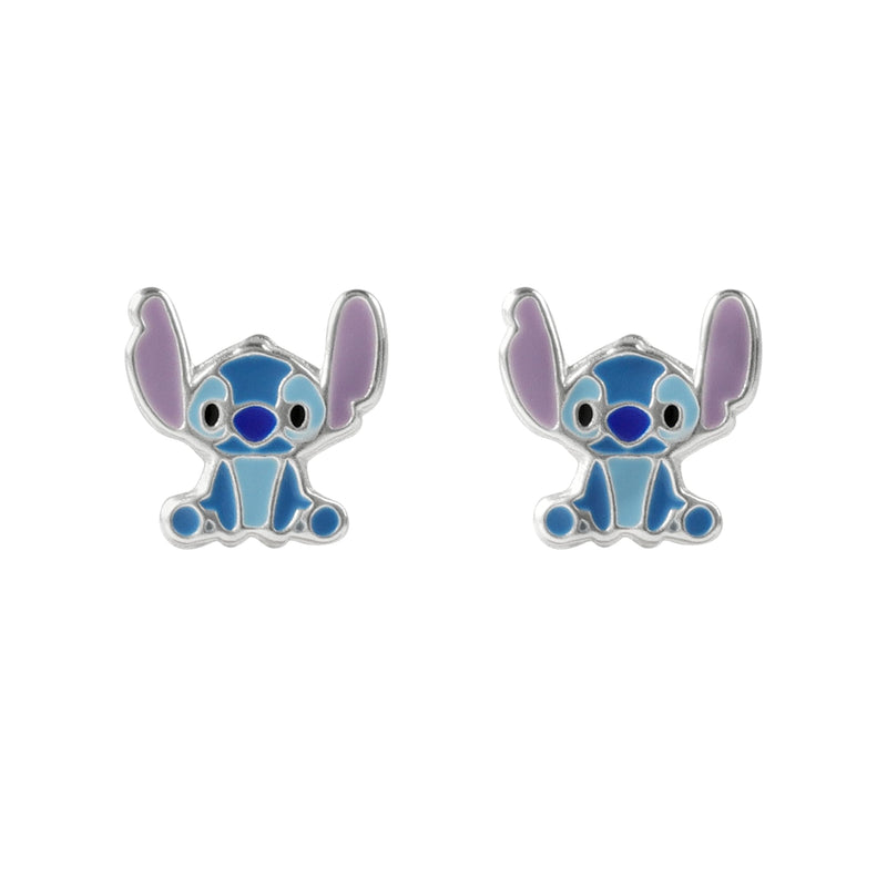 Disney Stitch Womens Sterling Silver Enamel Stud Earrings