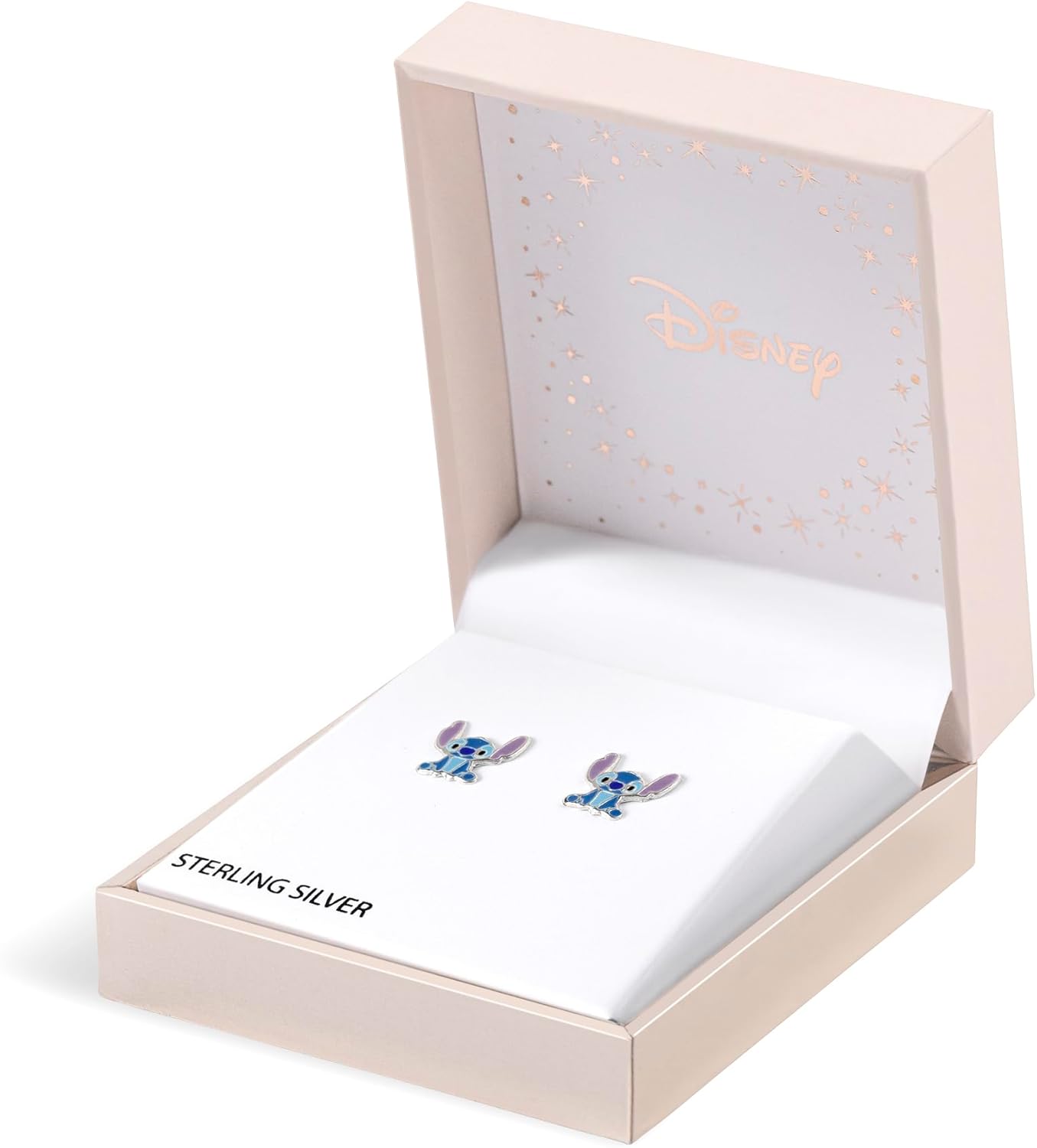 Disney Stitch Womens Sterling Silver Enamel Stud Earrings