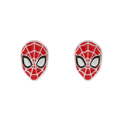 Disney Marvel Spiderman Sterling Silver Enamel Cartoon Stud Earrings