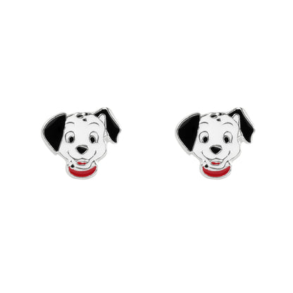 Disney Classics 101 Dalmatians Sterling Silver Enamel Stud Earrings
