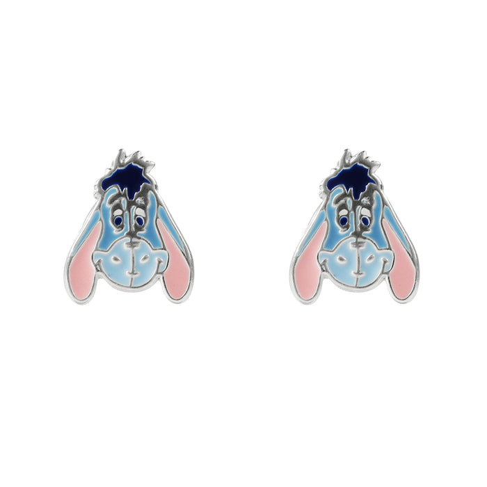 Winnie The Pooh Eeyore Sterling Silver Enamel Stud Earrings