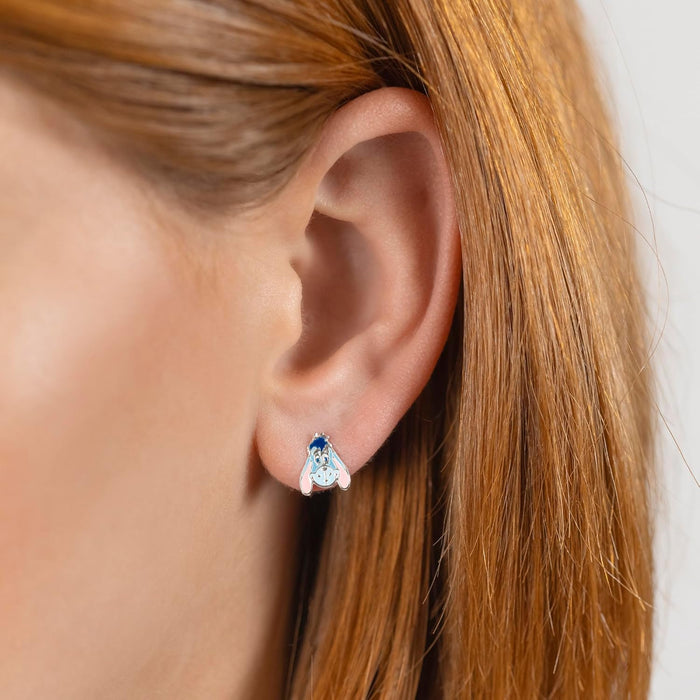 Winnie The Pooh Eeyore Sterling Silver Enamel Stud Earrings