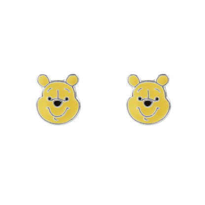 Disney Winnie The Pooh Sterling Silver Enamel Stud Earrings