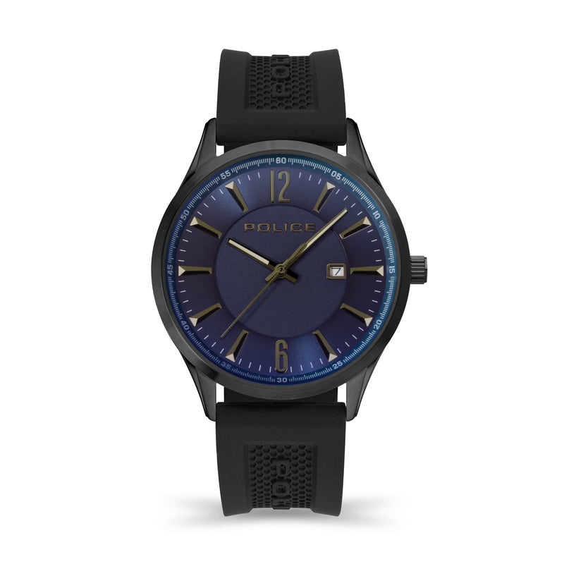 Police Laser Black Multi Dial Black Silicone Strap Watch