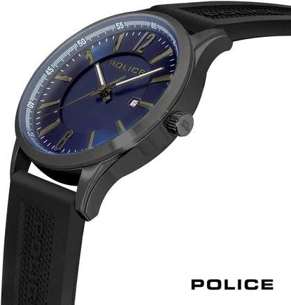 Police Laser Black Multi Dial Black Silicone Strap Watch