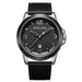 Police Cliff Stainless Steel Black Leather Strap Watch