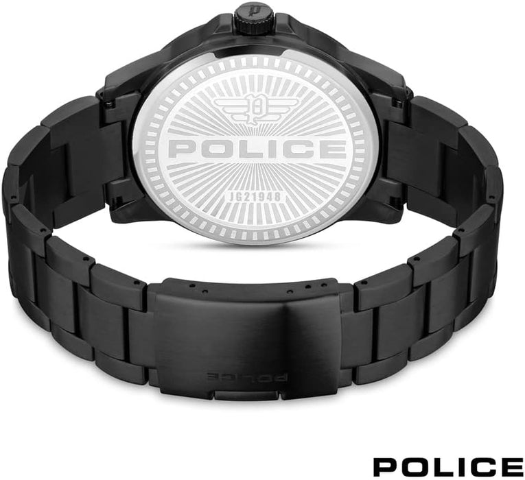 Police Flick Black Skull Dial Watch