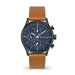 Police Barter Gun Multi Dial Tan Leather Strap Watch