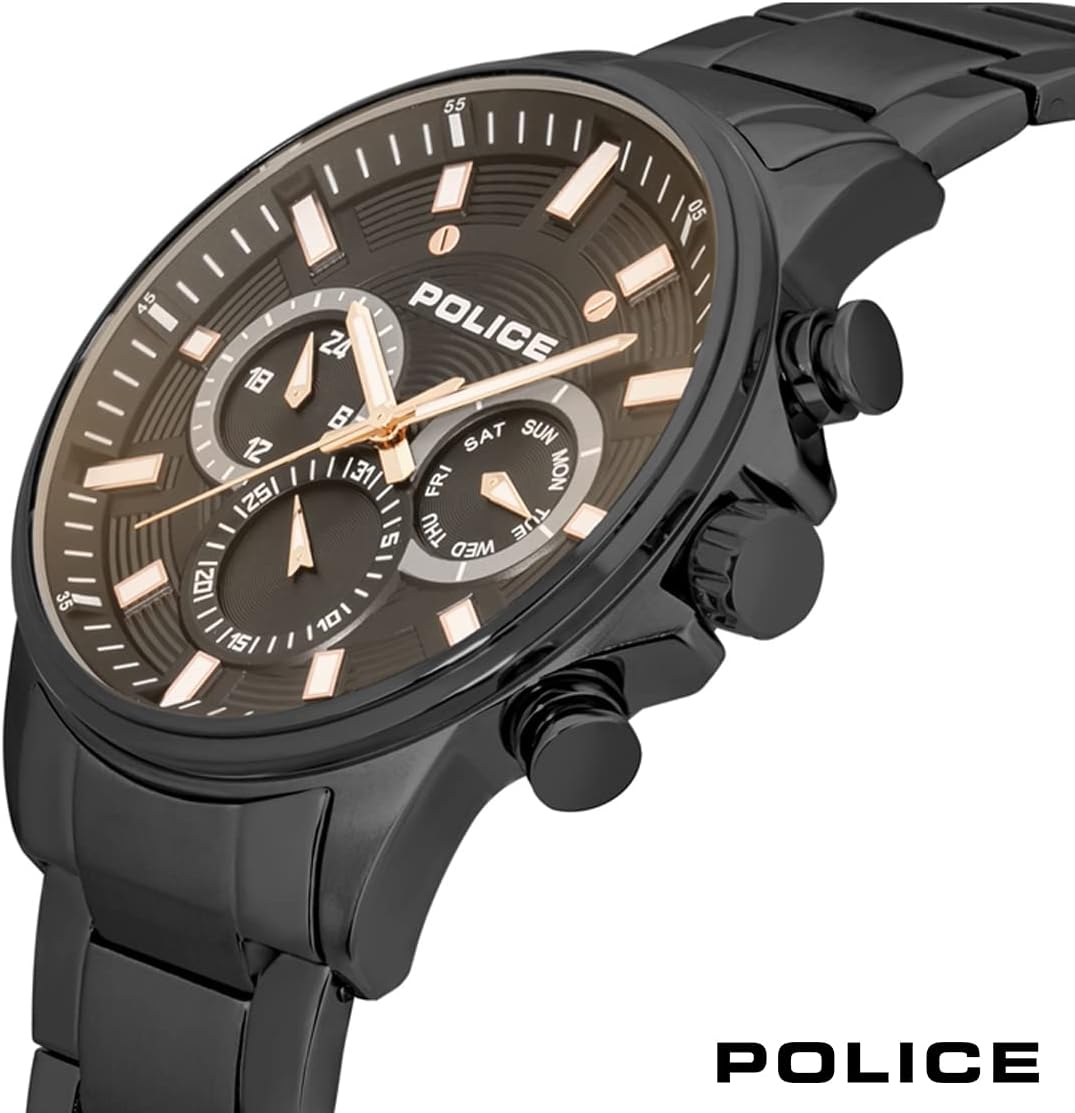Police Kismet Black Multi Dial Watch