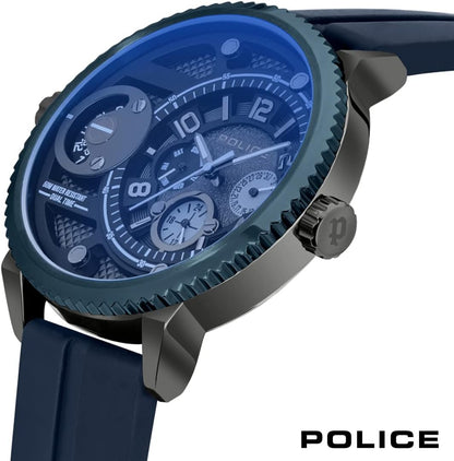 Police Ray Gun Multi Dial Grey Silicone Strap Watch